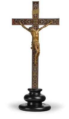 Standkreuz mit Corpus Christi, - Möbel und dekorative Kunst, Skulpturen und Antiquitäten, Glas und Porzellan