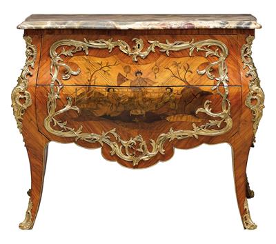 A French Salon Chest of Drawers in Louis XV Style, - Furniture, Porcelain, Sculpture and Works of Art