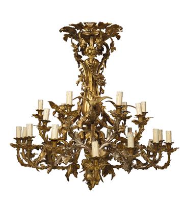 A Large Historicist Bronze Chandelier, - Mobili e Antiquariato