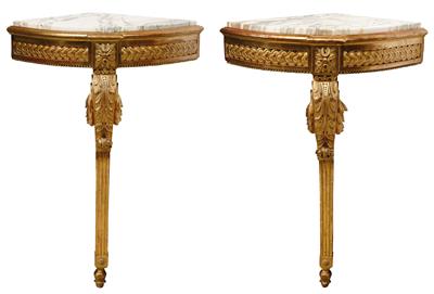 A Pair of Corner Consoles, - Furniture, Porcelain, Sculpture and Works of Art