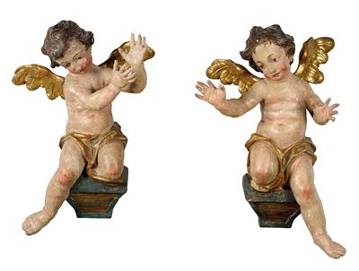 A Pair of Superb Baroque Angels, - Starožitnosti