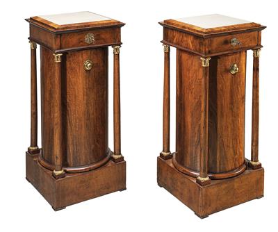 A Pair of Unusual Biedermeier Cylinder Cabinets - Furniture, Porcelain, Sculpture and Works of Art