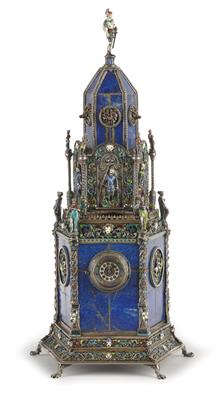 Wiener Email Türmchenuhr - Möbel und dekorative Kunst, Skulpturen und Antiquitäten, Glas und Porzellan
