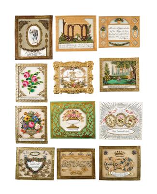 An Important Biedermeier Greeting Card Collection, - Furniture, Porcelain, Sculpture and Works of Art