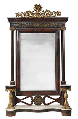 An Imposing Wall Mirror with Floral Columns, - Furniture, Porcelain, Sculpture and Works of Art