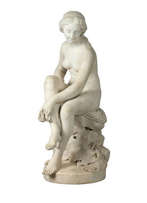 Fernando Pelliccia (Italy 1808 - 1892), Seated Girl with Shawl, - Furniture, Porcelain, Sculpture and Works of Art