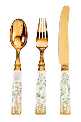 Flora Danica Knife, Fork and Spoon, - Starožitnosti