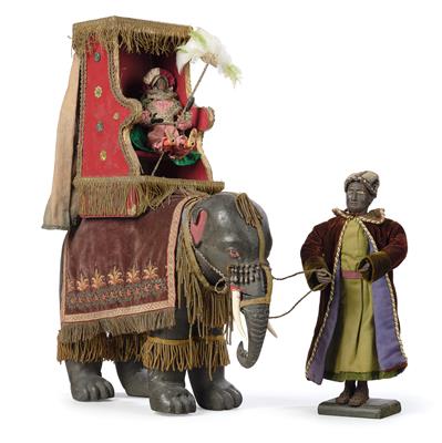 An Elephant with Rider and Beater, - Asian Art, Works of Art and Furniture
