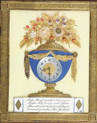 Joseph Endletsberger (Vienna 1779 - 1856), A Biedermeier Greeting Card, Clock, - Starožitnosti