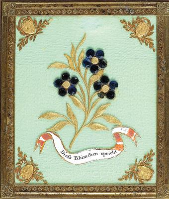 Joseph Endletsberger (Vienna 1779 - 1856), A Biedermeier Greeting Card, Forget-Me-Not, - Antiquariato e mobili