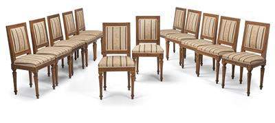 A Set of 12 Josephinian Chairs, - Starožitnosti