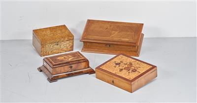 A Set of 4 Different Boxes, - Starožitnosti