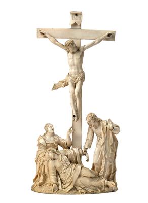 A Baroque Ivory Crucifixion Group, - Starožitnosti