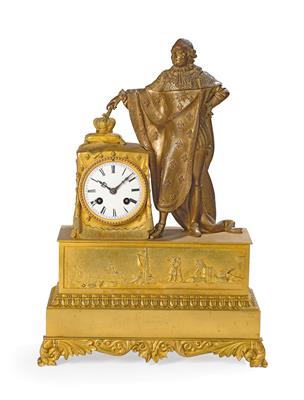 A French “Louis XV” Bronze Mantel Clock, - Works of Art
