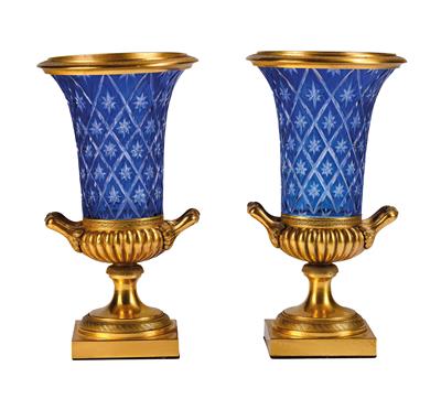 Russisches Paar Vasen mit ‘bronze dore’ Montierungen, - Möbel und Antiquitäten