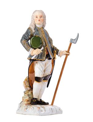 A Rare Miner Figure from the Series of Miner Figures after Engravings by Christoph Weigel, Nuremberg 1721, - Starožitnosti