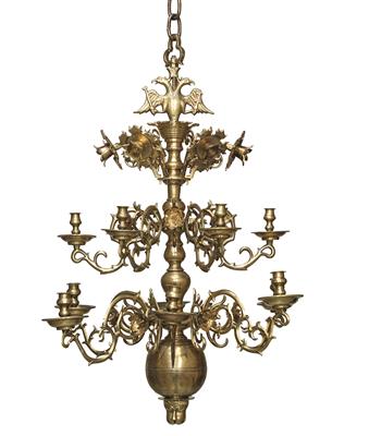 A Late Renaissance Brass Candle Chandelier, - Antiquariato
