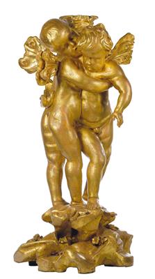 Two Putti with Butterfly Wings Embracing Each Other, - Works of Art