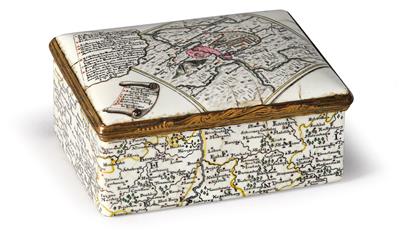 An enamelled snuff box depicting the battle of Prague (1757), from Germany, - Nábytek