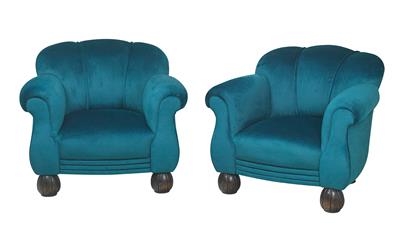 A pair of Art Deco armchairs, - Nábytek