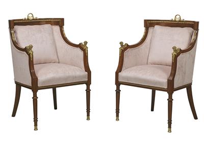 A pair of Neo-Classical bergères, - Asiatics, Works of Art and furniture