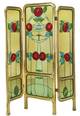 A Late Art Nouveau glass screen, - Nábytek