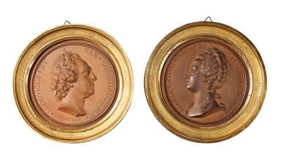 Jean Baptiste Nini (Urbino 1717-1786 Chaumont-sur-Loire) - 2 relief medallions, - L’Art de Vivre