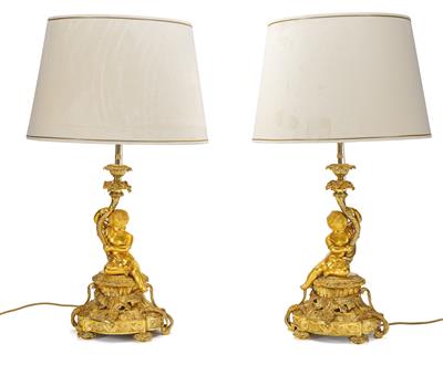 A Pair of Large Table Lamps, - Starožitnosti