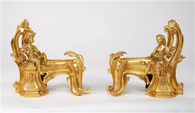 A Pair of Andirons, - Antiquariato