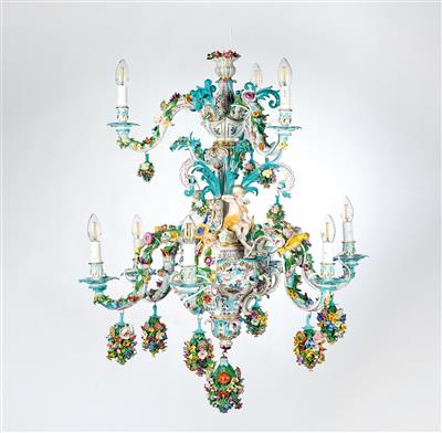 A Magnificent Porcelain Chandelier, - Works of Art