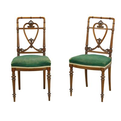 An Unusual Pair of Historicist Armchairs, - Furniture; Works of Art; Glas and Porcelain