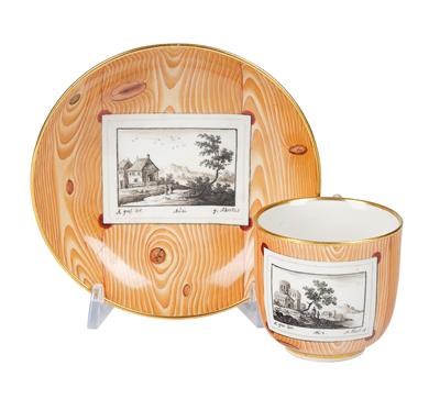 A Coffee Cup with Saucer and “Trompe-l’Oeil” Painting, Vienna, - Mobili e Antiquariato