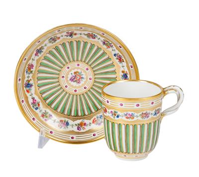 A Coffee Cup with Saucer, Vienna, - Furniture; Works of Art; Glas and Porcelain