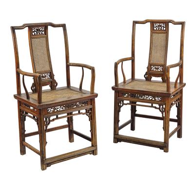 A Pair of Armchairs, China, 19th Century, - Furniture; Works of Art; Glas and Porcelain