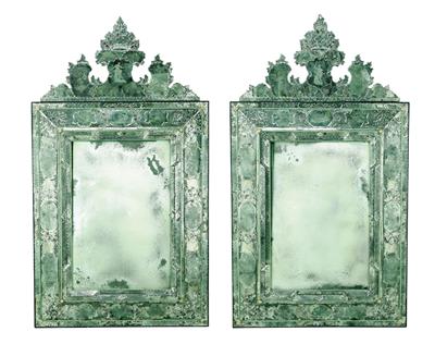 A Pair of Large Venetian Wall Mirrors, - Furniture; Works of Art; Glas and Porcelain