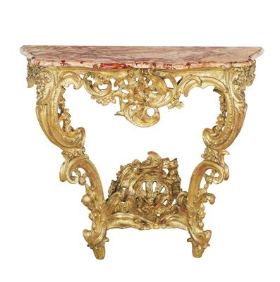 A Rococo Console Table, - Furniture; Works of Art; Glas and Porcelain