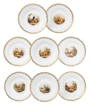 Dinner Plates with “Poultry”, Meissen, - Furniture; Works of Art; Glas and Porcelain