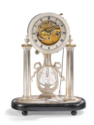 A Biedermeier Anniversary Clock with Glass Dome, - Starožitnosti a nábytek