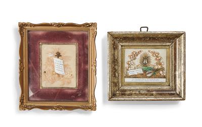 Joseph Endletsberger (Wien 1779 - 1856), zwei Biedermeier Kunstbillets, (aus einer Wiener Sammlung) - Antiquitäten & Möbel
