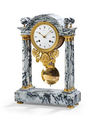 A Neo-Classical Marble Mantel Clock “Bausse, Au Méridien, Boulevard D'Antin”, - Antiques & Furniture