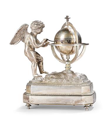 A Small Austrian Silver Pendulum “Cupid”, - Antiques & Furniture