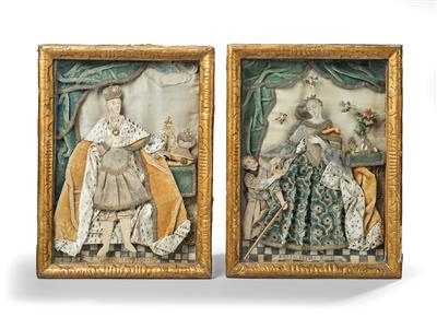 S. Sigismundus und S. Elisabetha, Klosterarbeiten, (aus einer Wiener Sammlung) - Antiquitäten & Möbel