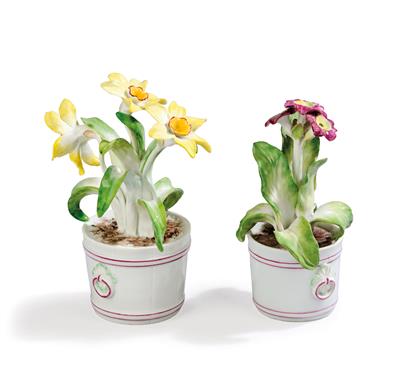 Two Miniature Pot Plants, Meissen, Early 20th Century, (from a Viennese Collection) - Starožitnosti a nábytek