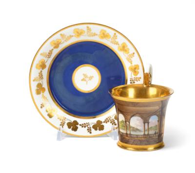 A Veduta Cup “Seconda Veduta della Pliniana sul Lago di Como”,  Imperial Manufactory Vienna c. 1824, 1825, - Mobili e anitiquariato, vetri e porcellane