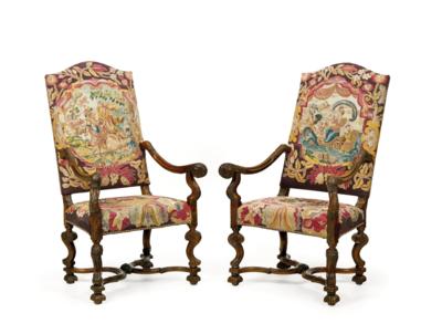 A Pair of Baroque Armchairs, - Mobili e anitiquariato, vetri e porcellane