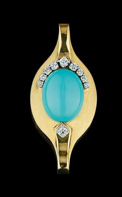A Brilliant Pendant with Treated Turquoise - La collezione Edita Gruberová
