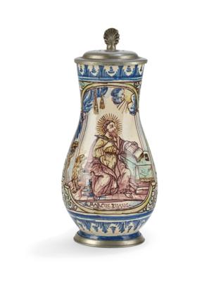 Birnkrug “S. Marcus”, Gmunden, datiert 1755, - Möbel; Antiquitäten; Glas und Porzellan