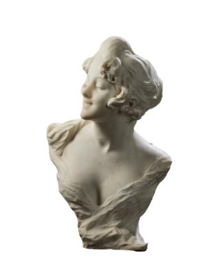 Edouard Fortiny – Büste einer jungen Dame, - Möbel; Antiquitäten; Glas und Porzellan