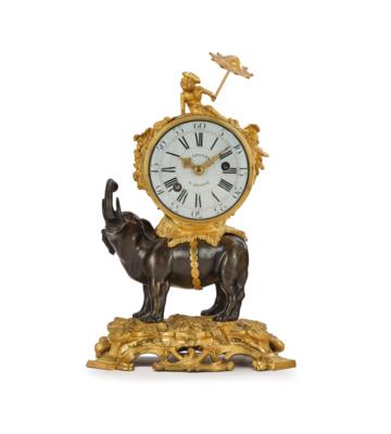Louis XV Ormolu Pendule “À l’Elephant”, “I. L. Grandnom À Geneve”, - Möbel; Antiquitäten; Glas und Porzellan