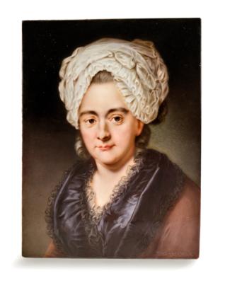 A Porcelain Painting “Goethe's Mother”, - Mobili; oggetti d'antiquariato; vetro e porcellana
